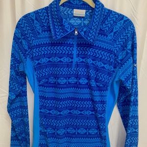 Columbia quarter zip, blue Aztec